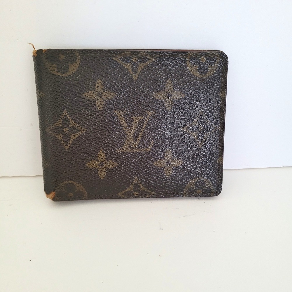 Louis Vuitton Monogram‎ Bifold Wallet with ID Window Brown Canvas Vintage